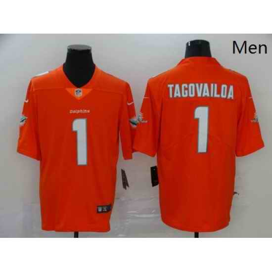 Nike Dolphins 1 Tua Tagovailoa Orange Inverted Legend Limited Jersey